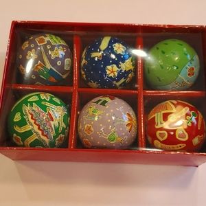 Wooden hand painted xmas ornaments